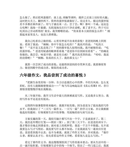 品尝成功的滋味（一个年轻人的努力和勇气）