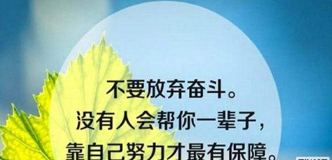 刻苦努力，拥抱美好生活（不懈追求）