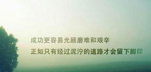 《不放弃，才能看到未来》