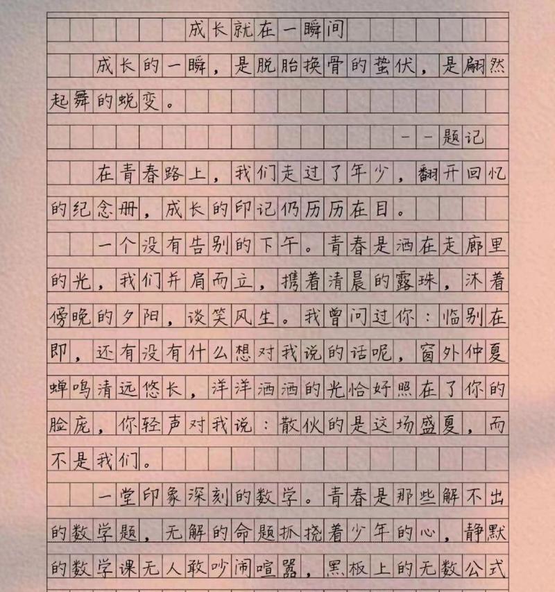 美好瞬间（一个人的成长故事）