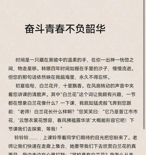 拼搏与努力的青春故事（拼搏与努力的青春故事）