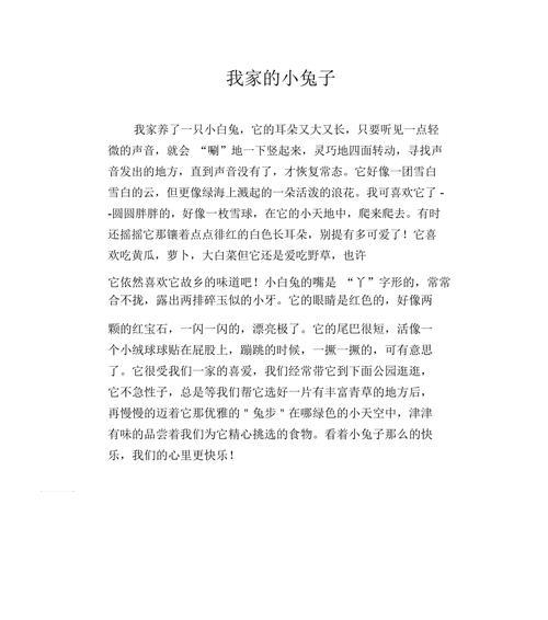 一个勇敢的小兔子的故事（一个勇敢的小兔子的故事）