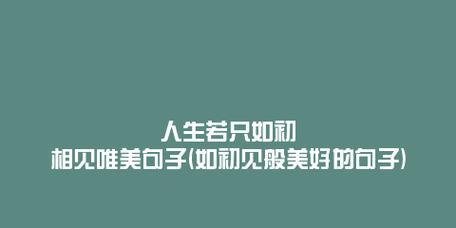 人生的第一次唯美句子是什么？如何用它们表达情感？